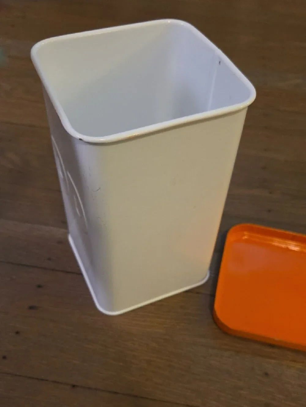 Dunkin' Donuts White Canister with Orange Lid - Stamped 'DD' Coffee Storage 2012
